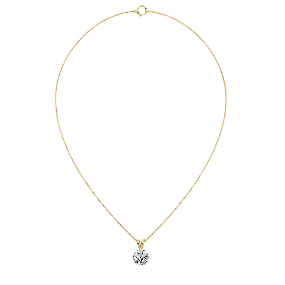 1 ct Solitaire Pendant Set with 18 kt Chain