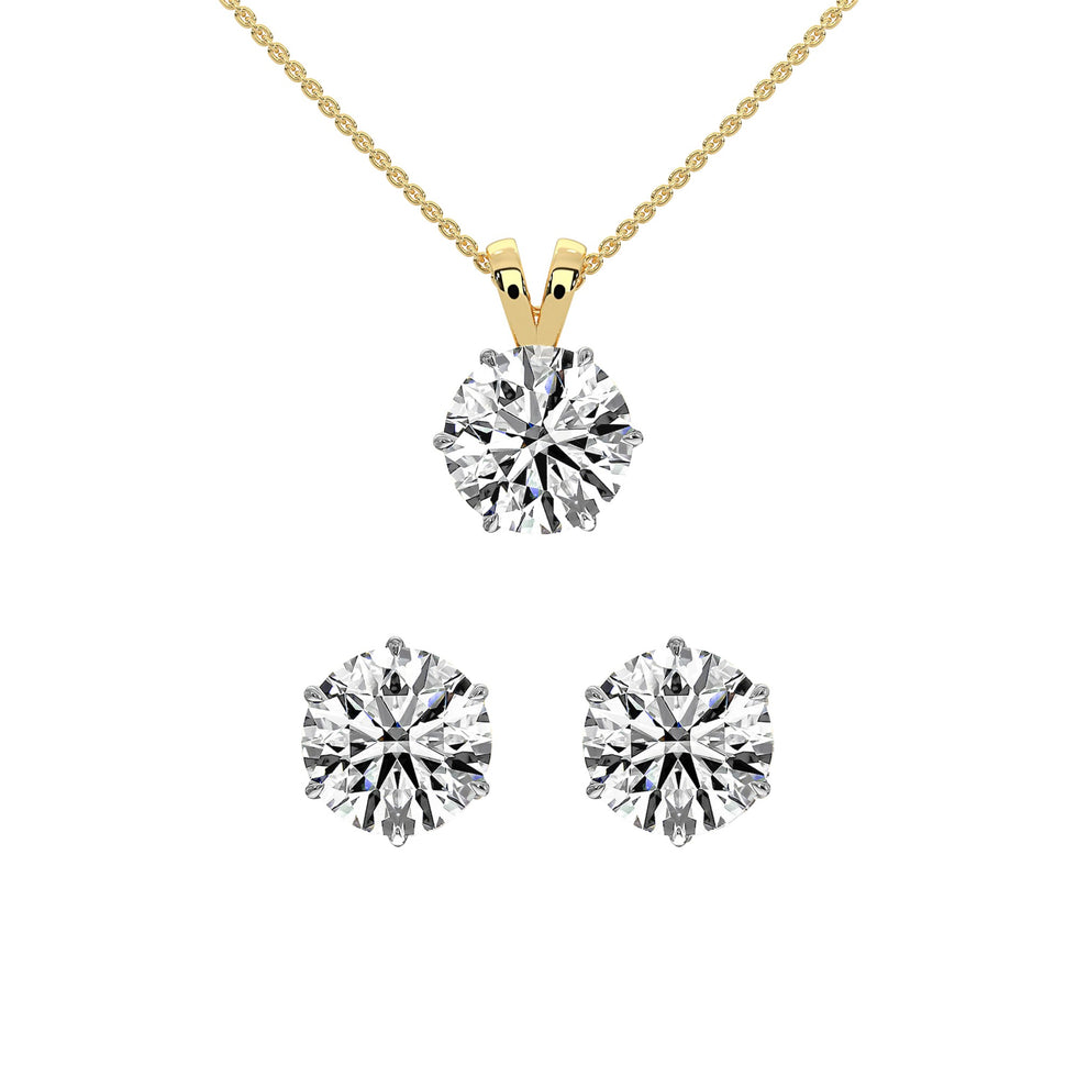 1 ct Solitaire Pendant Set with 18 kt Chain