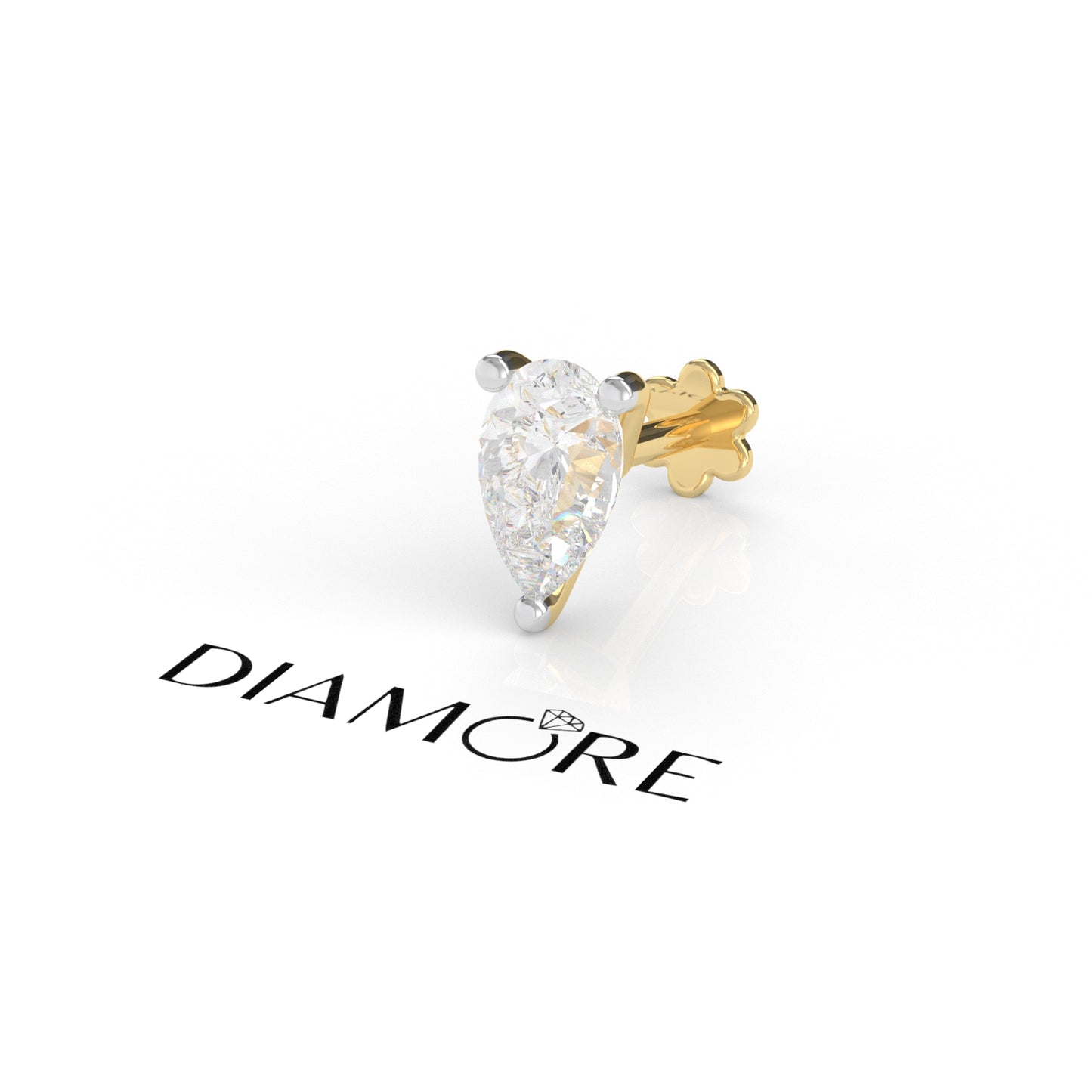 Pear cut Diamond Nosepin