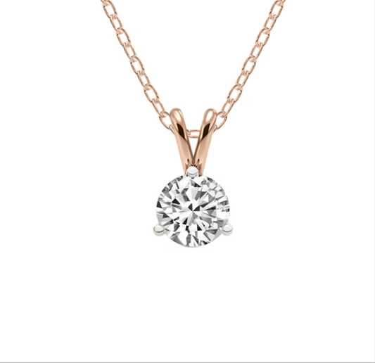 1 CT Round Solitaire Pendant (3 Prongs)