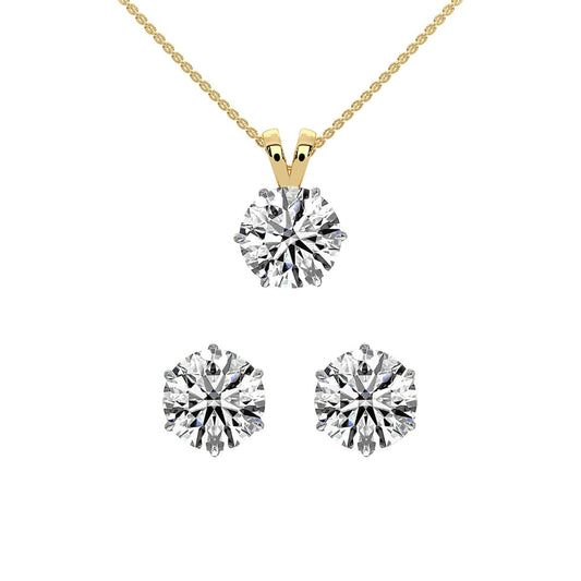 1 ct Solitaire Pendant Set with 18 kt Chain