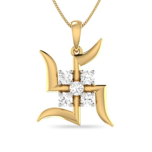 Swastik Diamond Pendant