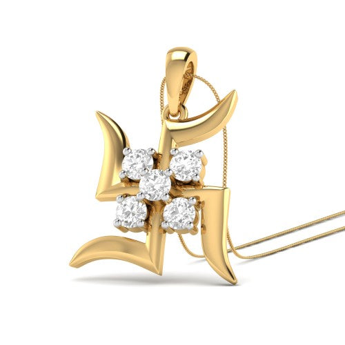 Swastik Diamond Pendant