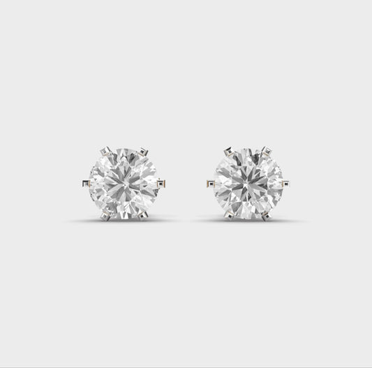 1 ct Round Solitaire Studs