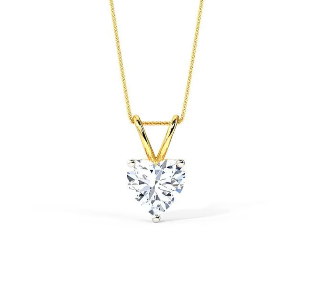1 ct Heart Solitaire Pendant
