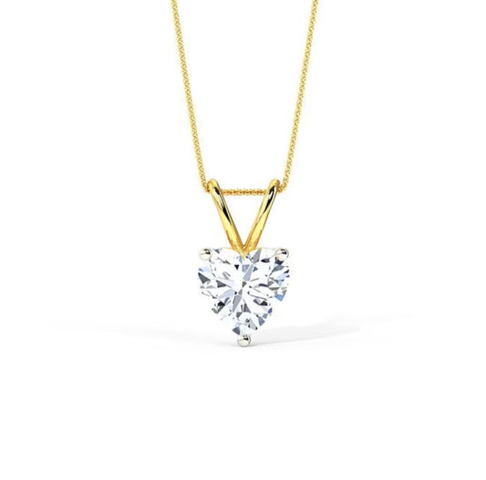 1 ct Heart Solitaire Pendant