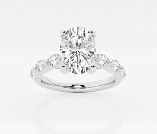 Floating Marquise 3ct Oval Ring