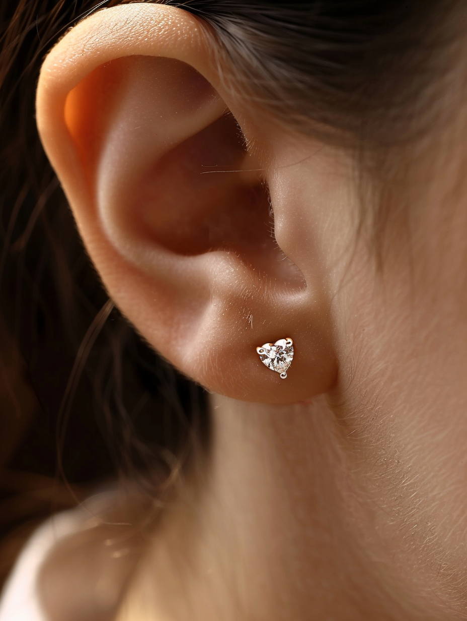 1 ct Heart Studs